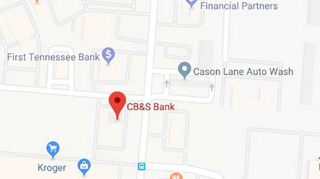 CB&S Bank Location Map in Murfreesboro, TN on Cason Lane