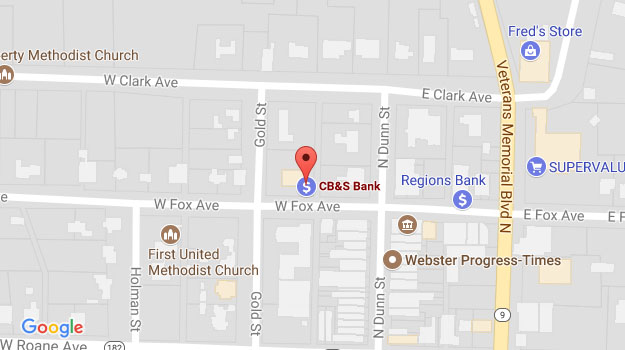 CB&S Bank Location Map in Eupora, MS