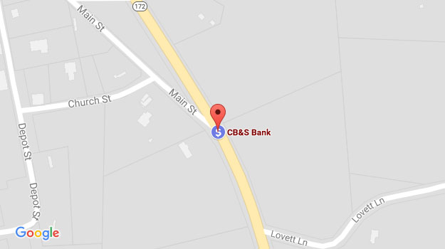 CB&S Bank Location Map in Hodges, AL