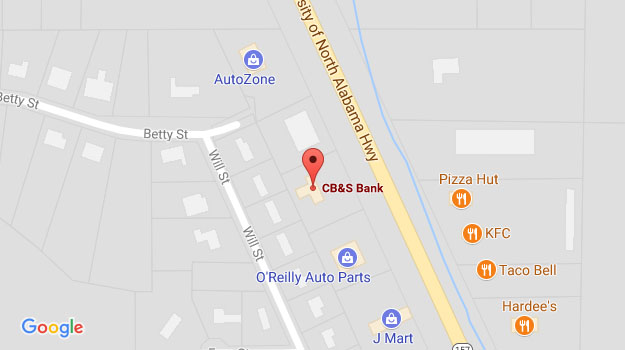 CB&S Bank Location Map in Moulton, AL