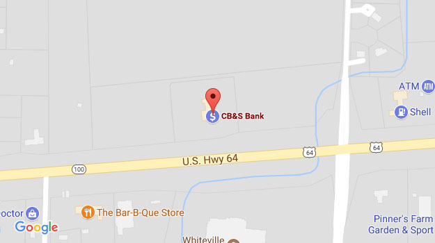 CB&S Bank Location Map in Whiteville, TN