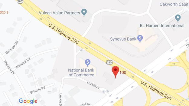 CB&S Bank Location Map in Birmingham, AL on Shades Creek Parkway